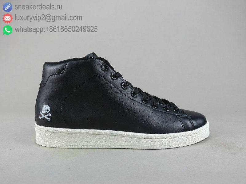 ADIDAS CAMPUS 80S HIGH BLACK LEATHER MEN SKATE SHOES